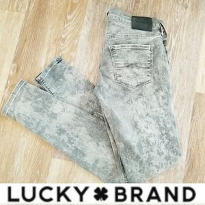 Lucky Brand Low Rise Lunar Tide Charlie  Straight Leg Skinny Denim Jeans Camo 25